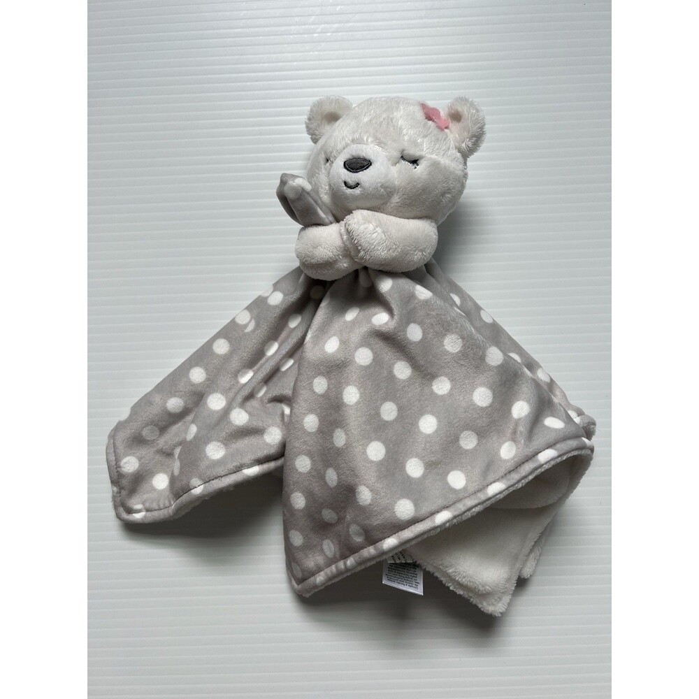 Just One You by Carter’s Baby Bear Security Blanket Lovey Gray Polka Dot Plush